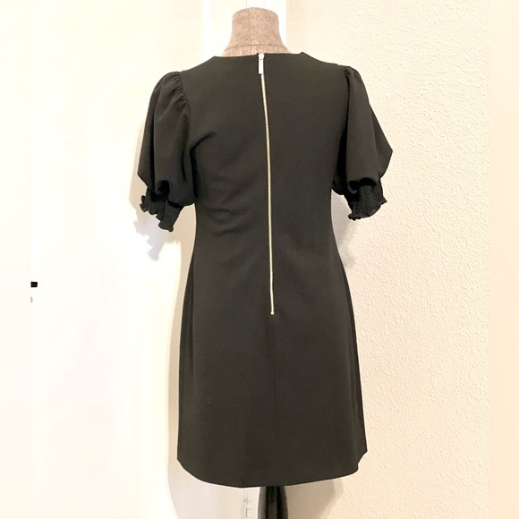 Calvin Klein Smocked Puff Sleeve Sheath Dress 6 - Picture 5 of 9